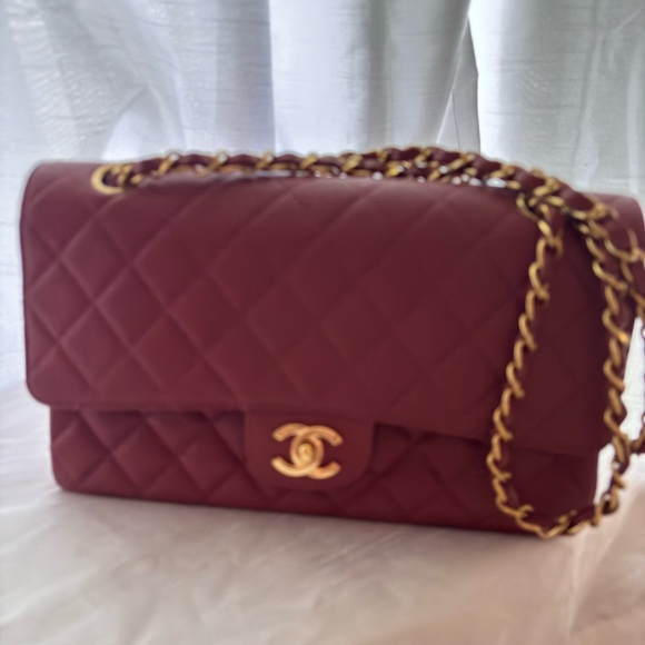 This is an authentic chanel  quilted medium doble flat in bergamot, - Picture 4 of 15